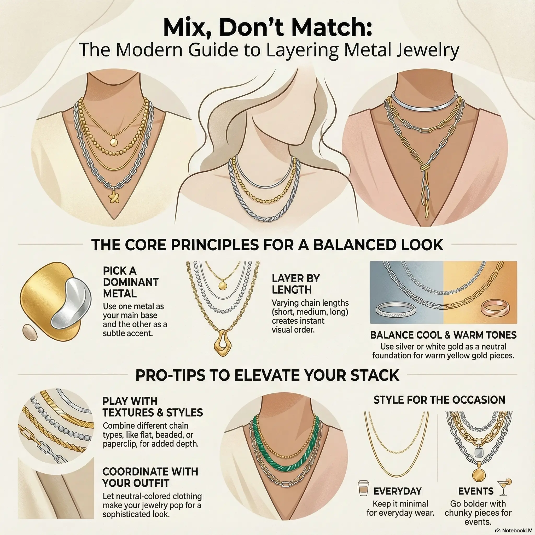 Mixed Metal Stacking How to Confidently Layer Gold Silver White Gold Mixed Metal Stacking How to Confidently Layer Gold, Silver & White Gold