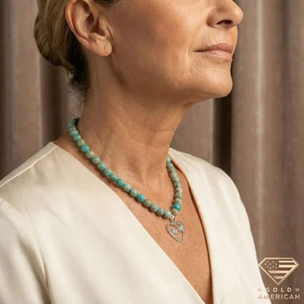 Mom Heart Gold Necklace Model 3.4