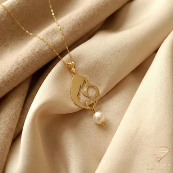 Mother & Child Silhouette Pearl Necklace