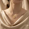 Personalized Engraved Triple Heart Name Necklace Model