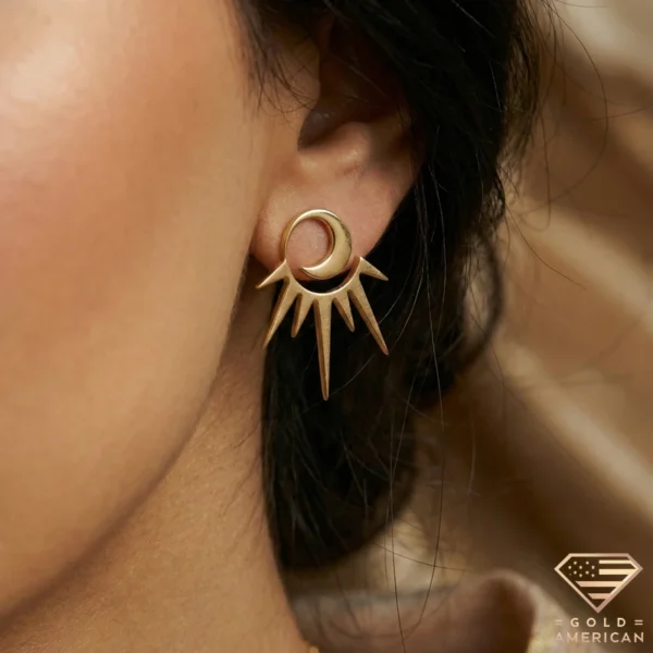 Samaa' Gold Earrings Model Close up