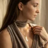 The Kiss Gold Art Pendant Necklace Model