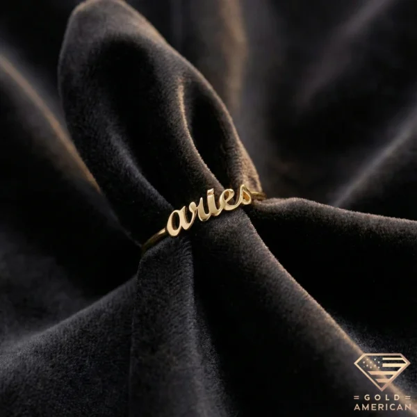 Zodiac Gold Ring Aries