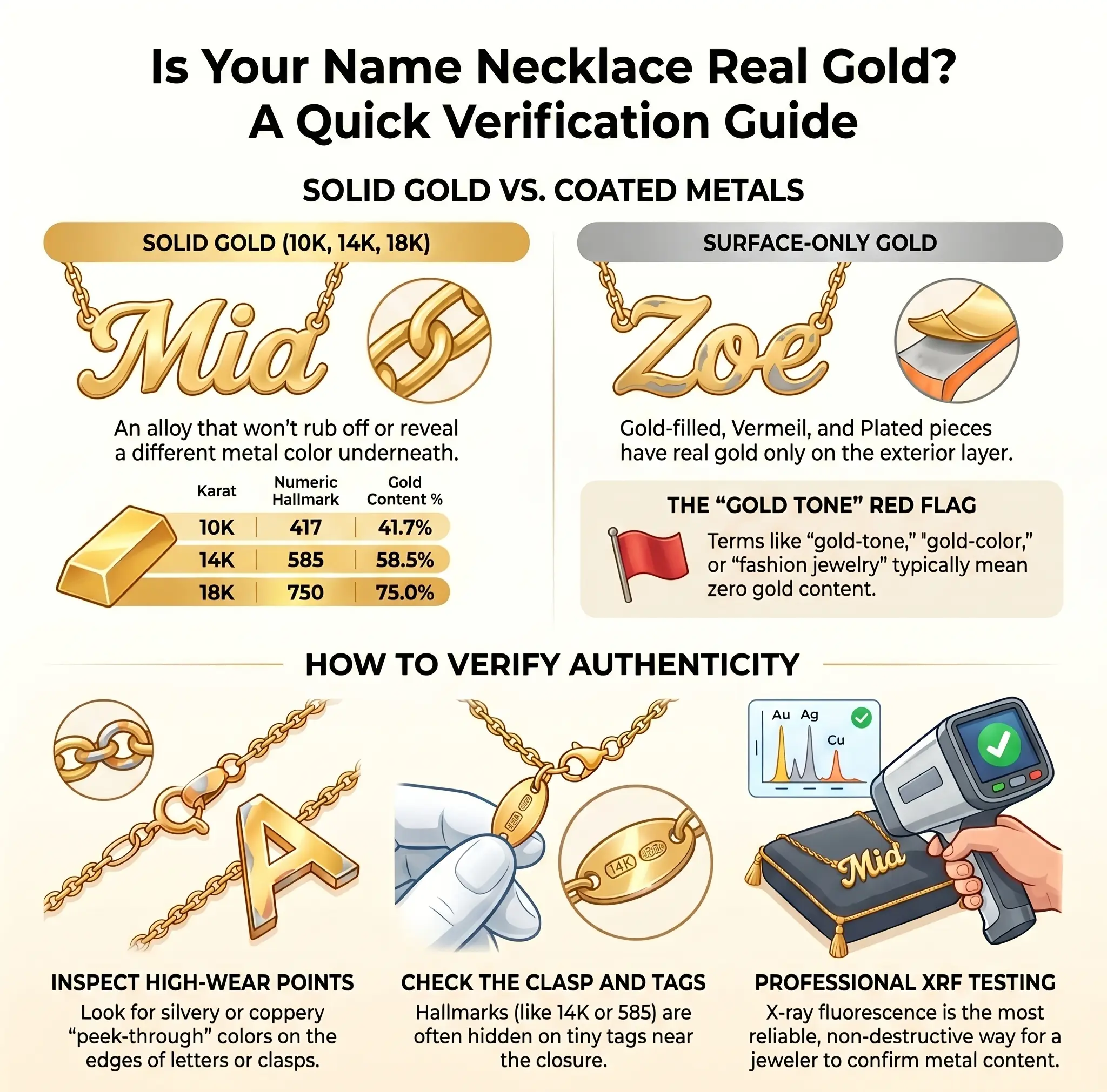 fake gold name how to tell if real gold necklace