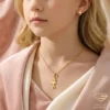 14k Gold Ballerina Jewelry Set Model Close up