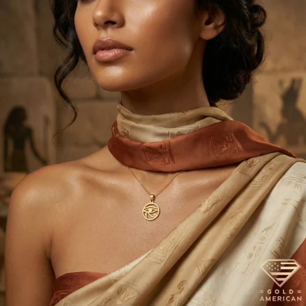 14k Gold Eye of Horus Necklace
