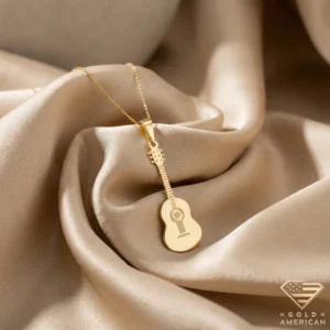 14k Gold Guitar Pendant Necklace