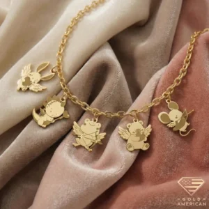 Gold Valentine Winged Animal Bracelet