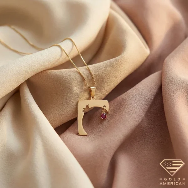 14K Gold Pomegranate Gemstone Pendant