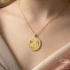 Custom Anime Engraved Gold Pendant Model Close up