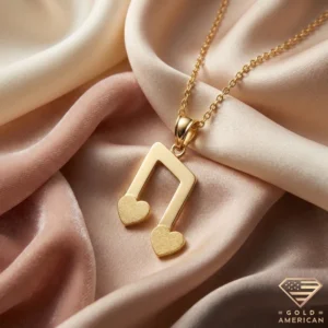 Heart Music Note Gold Pendant