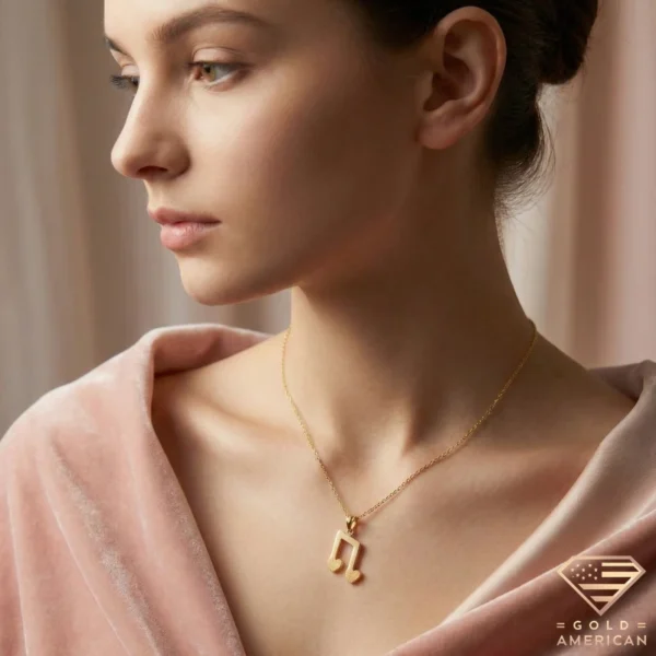 Heart Music Note Gold Pendant Model 3.4