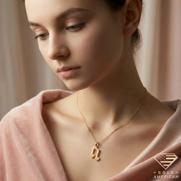 Heart Music Note Gold Pendant Model