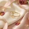 Initial & Heart Gold Open Ring S