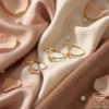 Initial & Heart Gold Open Rings