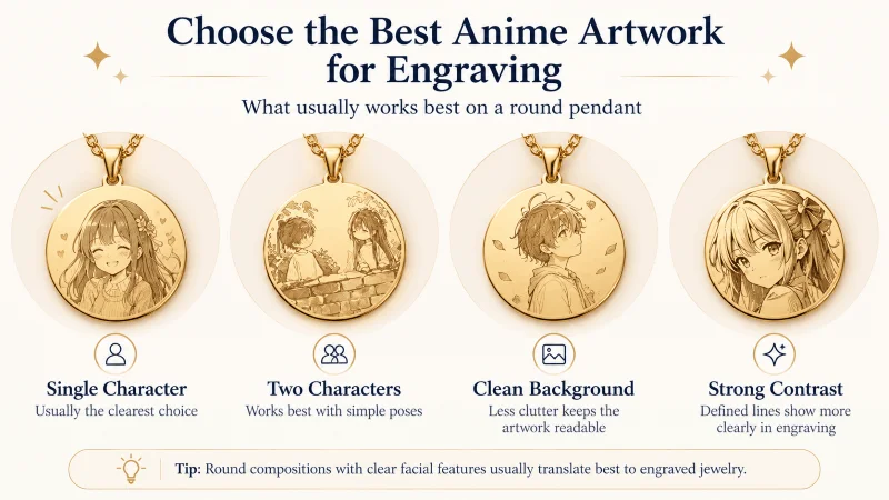 Anime Gold Pendant Engraving Design Guide