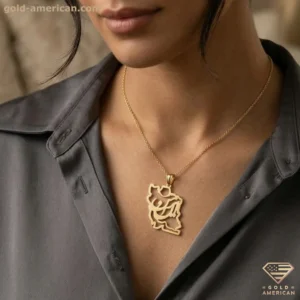 14k Iran map Pendant