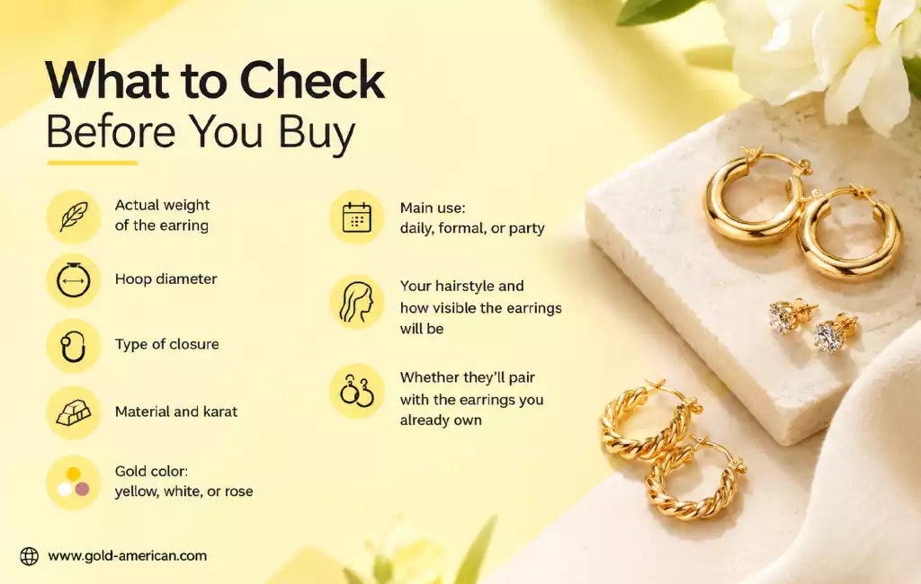Stud Earrings vs Hoop Earrings Pros and Cons 3 what to check before you buy stud vs hoop earrings