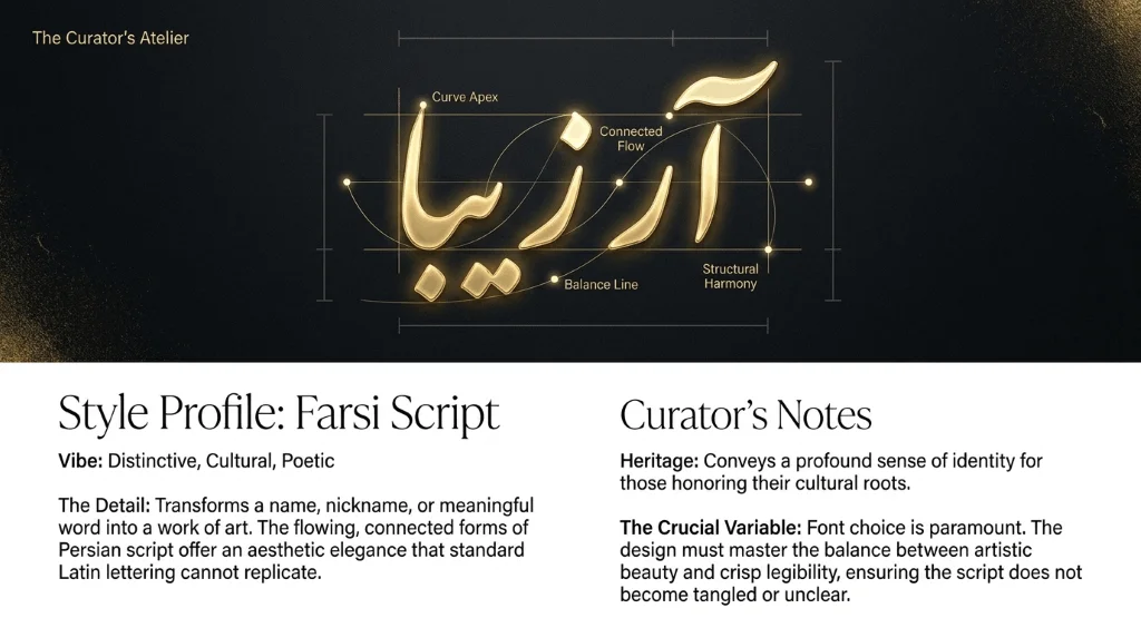gold farsi name necklace persian script Gold Farsi name necklace featuring Persian script personalized jewelry design