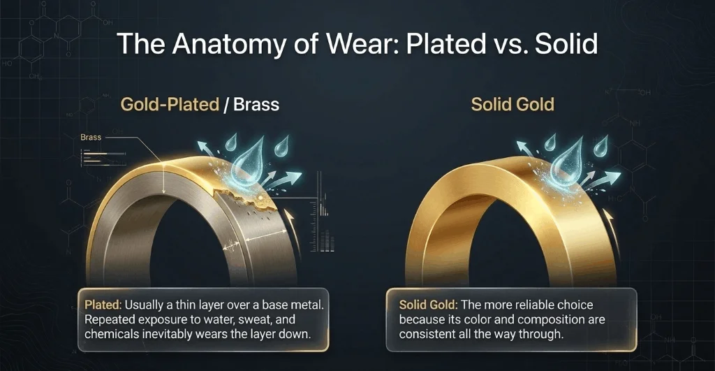 Gold plated vs solid gold jewelry comparison