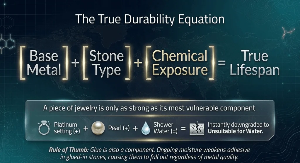 Jewelry durability factors infographic