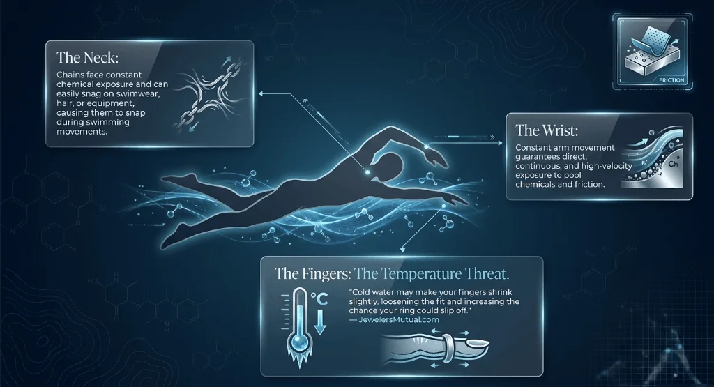 How water affects necklaces rings and bracelets