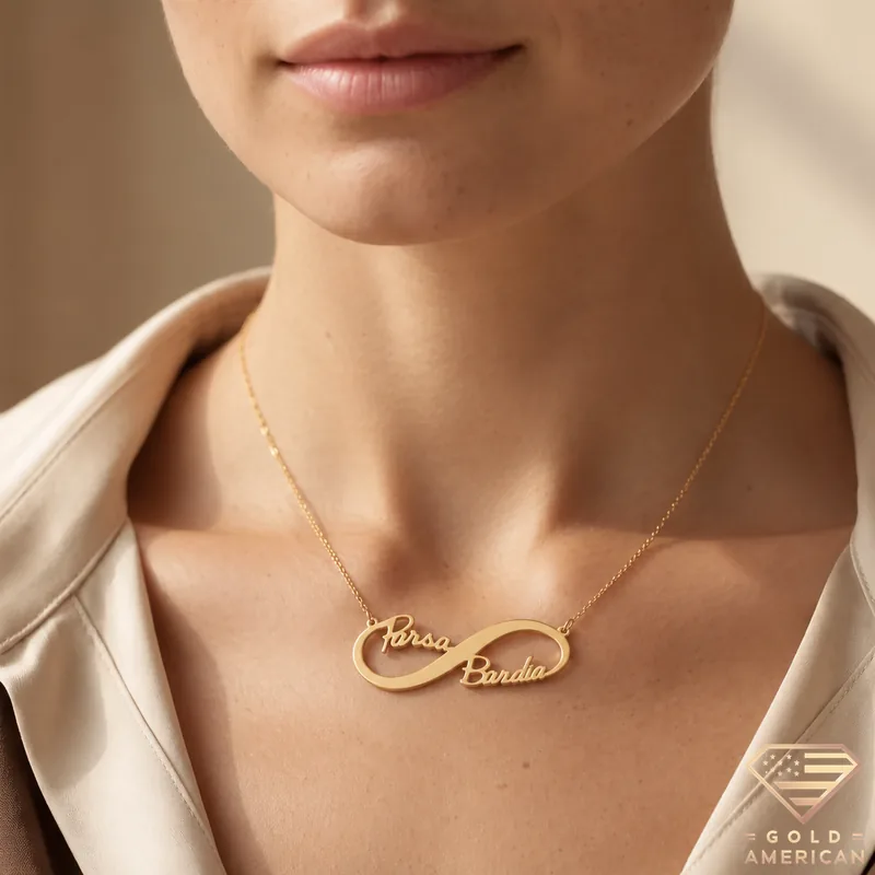 Bardia Parsa Dual Name Infinity Design Necklace