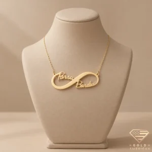 Bardia Parsa Dual Name Infinity Design Necklace Bardia Parsa Dual Name Infinity Design Necklace