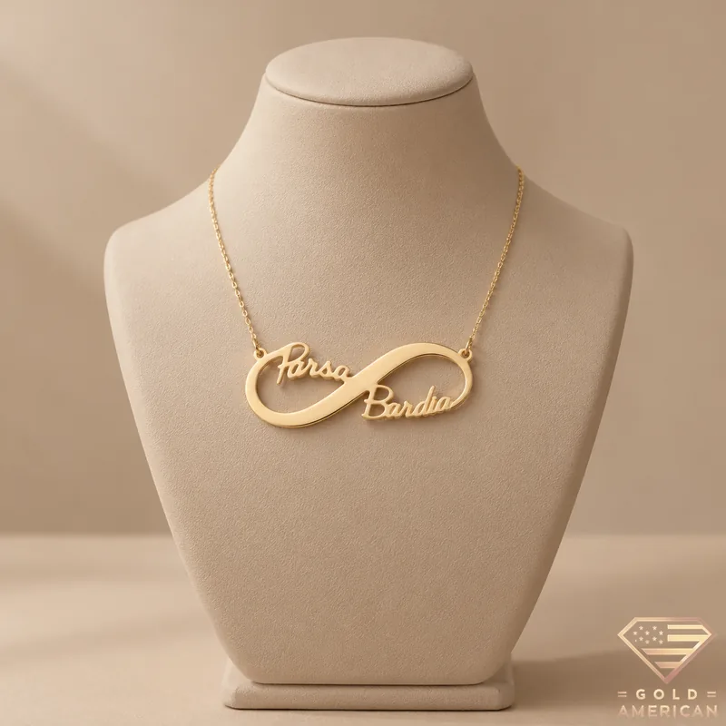 Bardia Parsa Dual Name Infinity Design Necklace