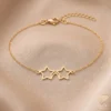 Connected Star Bracelet – Delicate Star Link Design on Satin Fabric