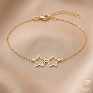 Connected Star Bracelet on Satin Fabric Connected Star Bracelet – Delicate Star Link Design on Satin Fabric