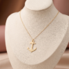 Gold Anchor Necklace – Minimalist Nautical Pendant for Women