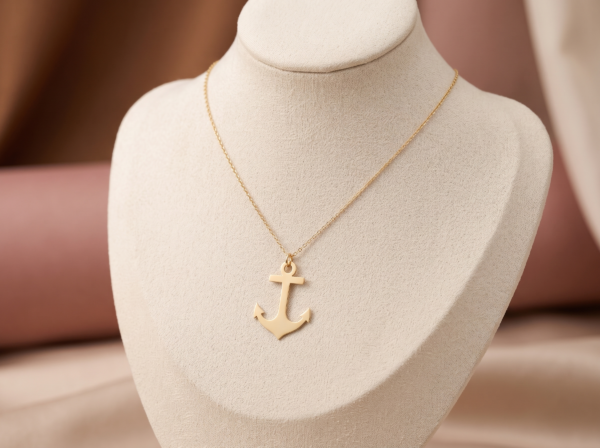 Gold Anchor Necklace – Minimalist Nautical Pendant for Women