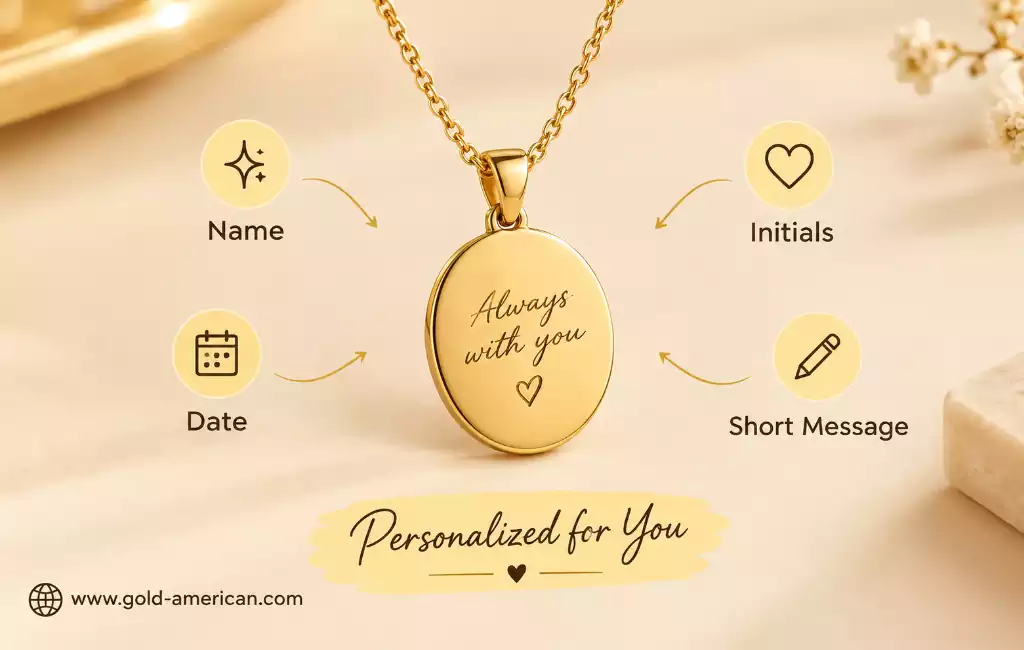 custom engraved gold pendant necklace
