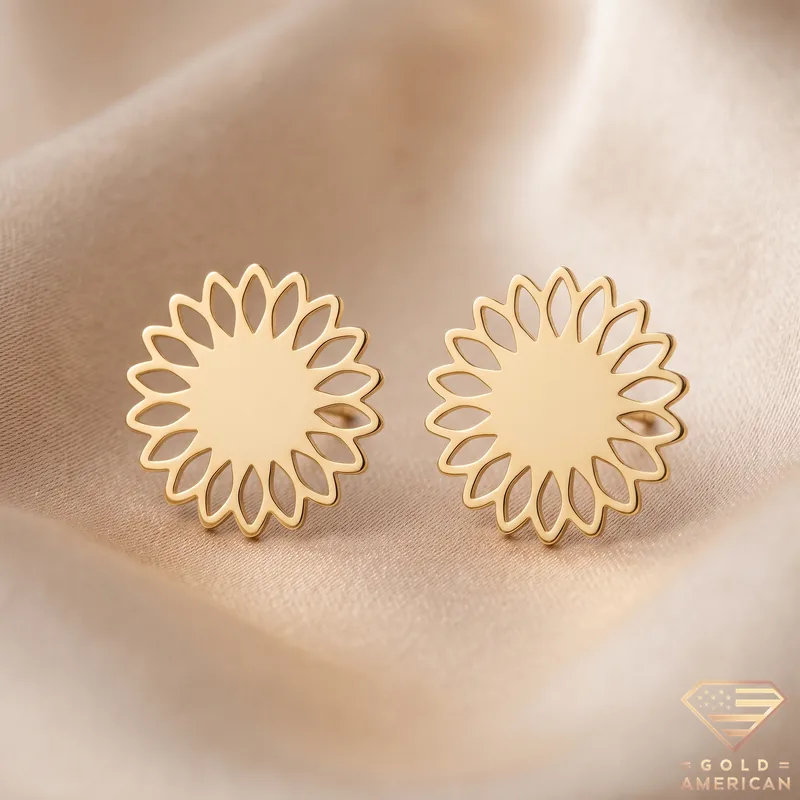 Intricate Petal Cutout Stud Earrings