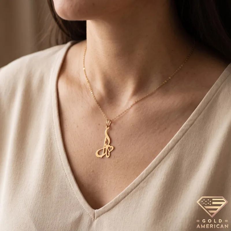 Neda Vertical Calligraphy Name Necklace