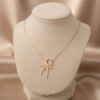 Sunburst and Crescent Moon Necklace – 14K Gold Dainty Celestial Pendant